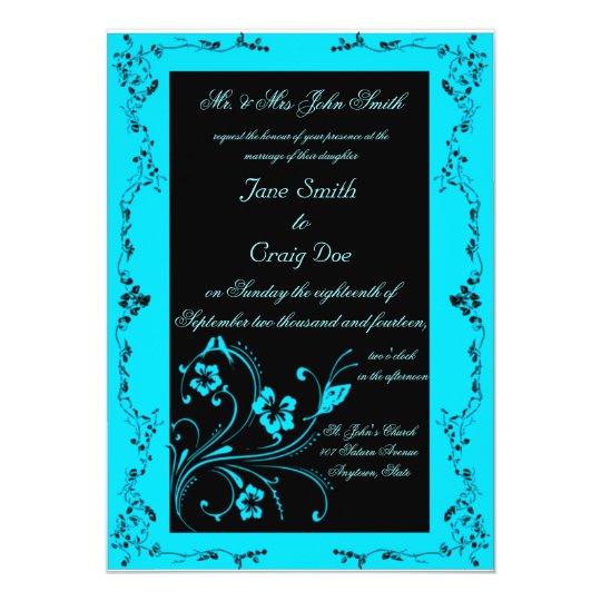 Turquoise Swirls Wedding Invitations