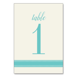 Turquoise Table Number, Caroline Wedding Number