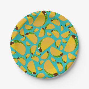 Turquoise tacos paper plate