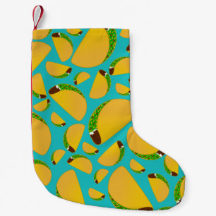 Turquoise tacos small christmas stocking