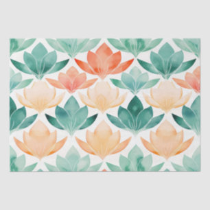 Turquoise Tangerine Chic Floral Tissue Paper