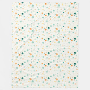 Turquoise Tangerine Dots Fleece Blanket