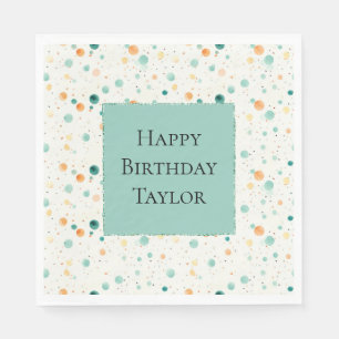 Turquoise Tangerine Dots Napkin