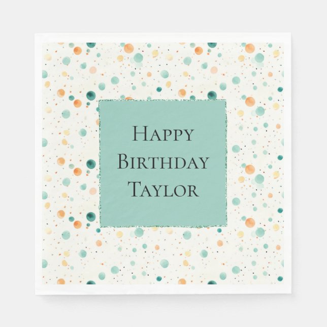 Turquoise Tangerine Dots Napkin (Front)