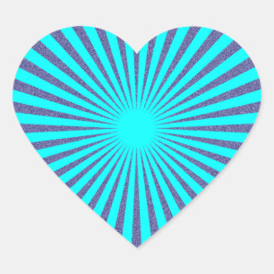 Turquoise Target - Heart Sticker