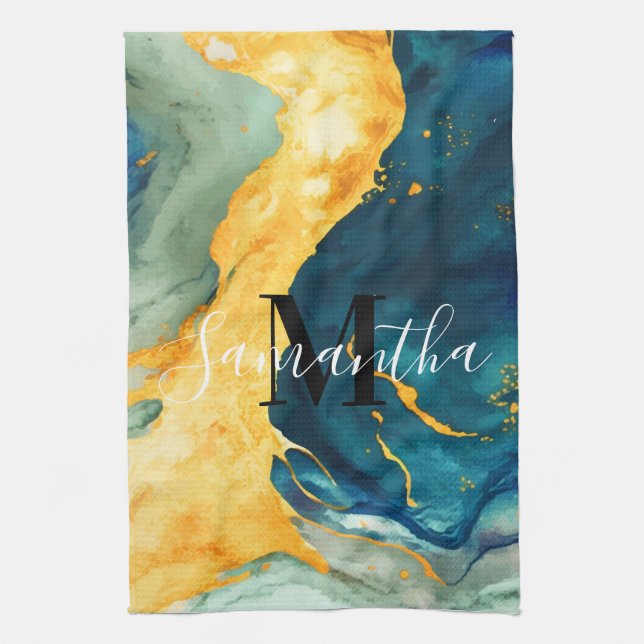 Turquoise Tea Towel (Vertical)