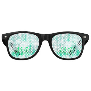 Turquoise teal agate aqua monogram add letter text retro sunglasses