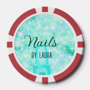 Turquoise teal agate aqua nails add name website q poker chips