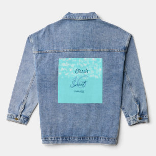 Turquoise teal agate sweet 16 birthday add name da denim jacket