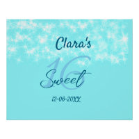 Turquoise teal agate sweet 16 birthday add name da