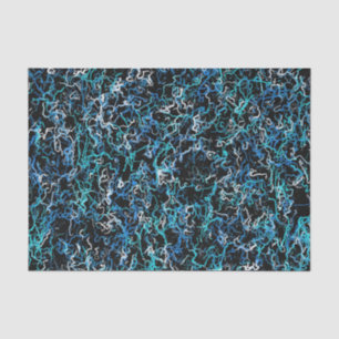 Turquoise, Teal and Black Abstract Tissue Paper