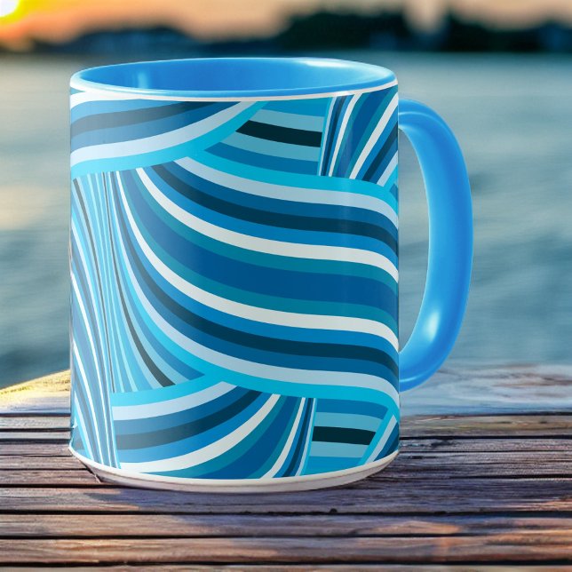 Turquoise Teal and Blue Swirled Ribbons Mug (Creator Uploaded)
