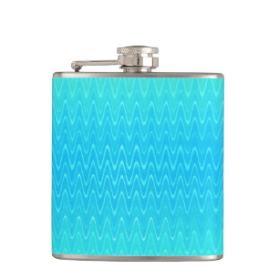 Turquoise Teal Blue Green Abstract Pattern Hip Flask