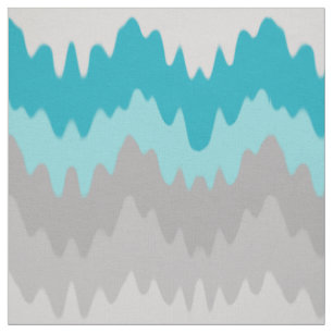 Turquoise Teal Blue Grey Grey Chevron Ombre Fabric