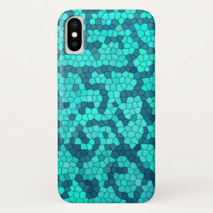 Turquoise Teal Blue Pattern iPhone X Case