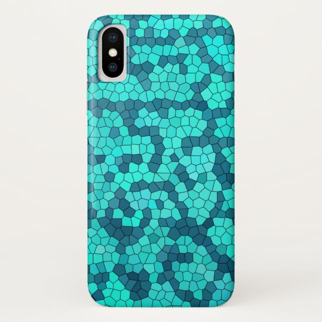 Turquoise Teal Blue Pattern Case-Mate iPhone Case (Back)