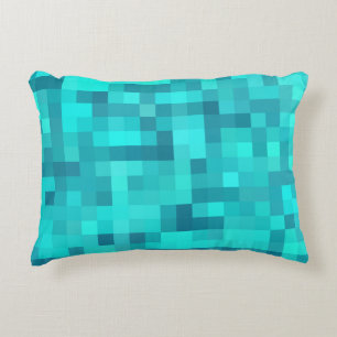 Turquoise Teal Blue Pattern Decorative Cushion