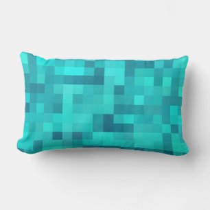 Turquoise Teal Blue Pattern Lumbar Cushion