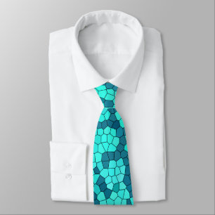Turquoise Teal Blue Pattern Tie