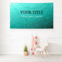 Turquoise teal geometric mesh Triangle custom text