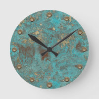 Turquoise Teal & Gold Copper Vintage Antique