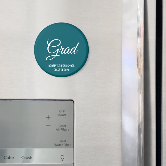 Turquoise Teal Modern Graduation Party Memory Magnet (In Situ (Fridge))