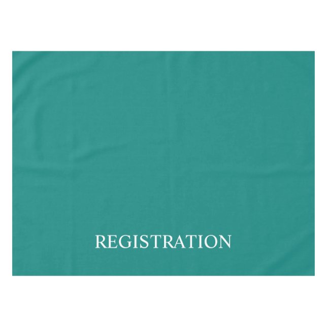 Turquoise Teal Registration Desk Tablecloth (Front (Horizontal))