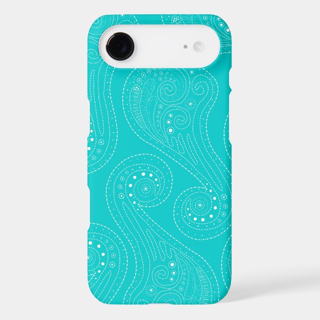 Turquoise Teal Swirls Case-Mate iPhone Case (Back)