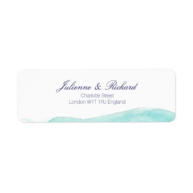 Turquoise Teal Wedding Return Address Labels (Front)