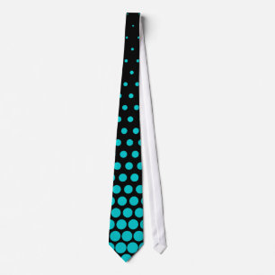 Turquoise Techno Dots Modern Black Tie