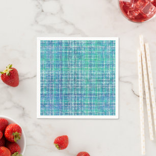 Turquoise textured check napkin