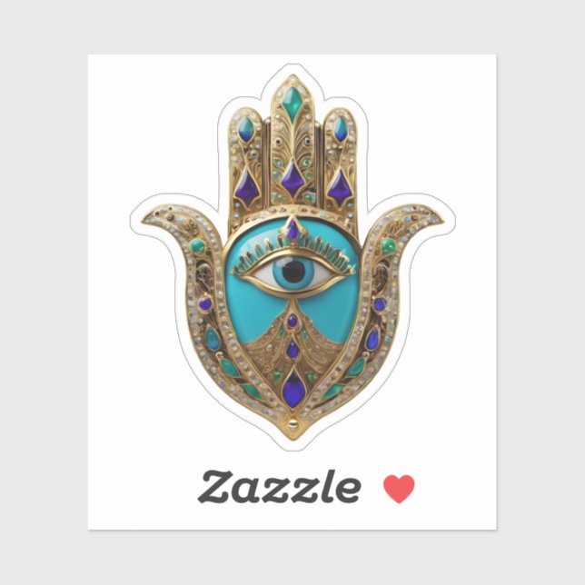 Turquoise Third Eye Hamsa (Sheet)