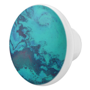 Turquoise Tidal Abyss Ceramic Knob