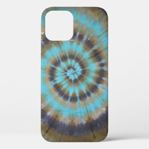Turquoise Tie Dye Swirl iPhone 12 Case