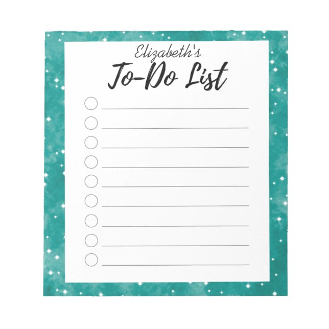 Turquoise To-Do List Notepad (Front)