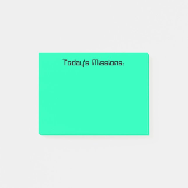 Turquoise Today's Missions Post-it Notes (Front)