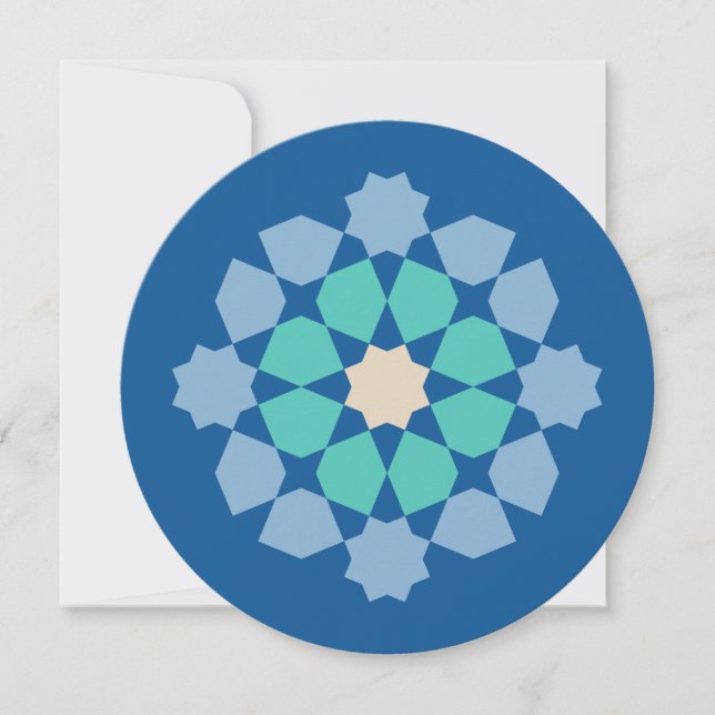 Turquoise Tranquility Medallion (customizable) Card (Front)