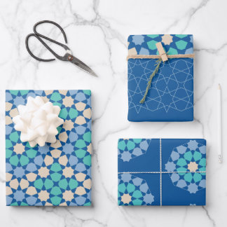 Turquoise Tranquility pattern Wrapping Paper Sheet