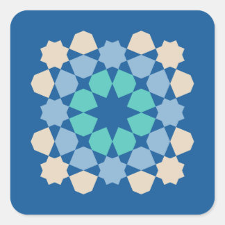 Turquoise Tranquility Tile Square Sticker