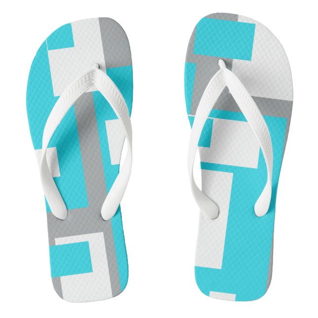 Turquoise Tranquillity Funky Flip Flops (Footbed)