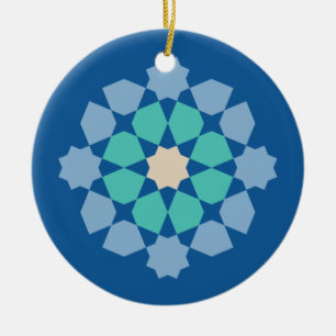 Turquoise Tranquillity Medalion Ceramic Ornament