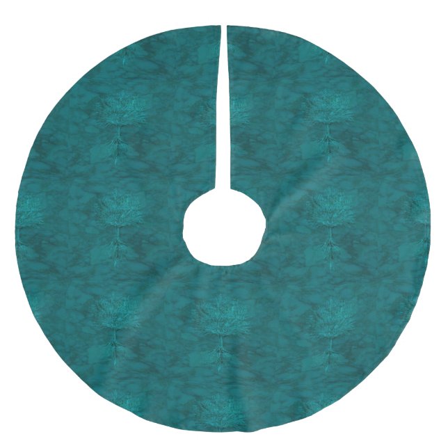 Turquoise Tree of Life Brushed Polyester Tree Skirt (Front)
