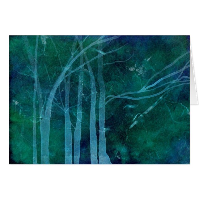 Turquoise Trees -   Blank Card - (Front Horizontal)