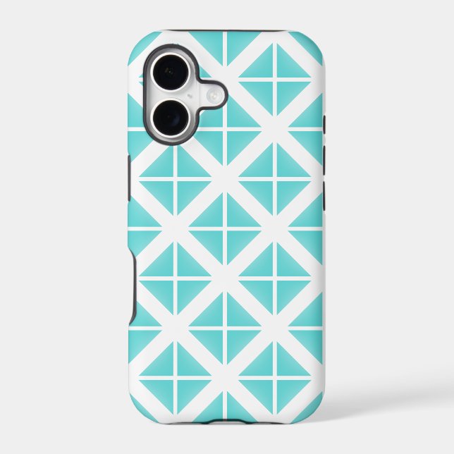 Turquoise Trendy Triangle Pattern (Back)