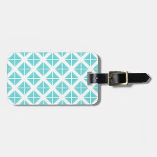 Turquoise Trendy Triangle Pattern Luggage Tag