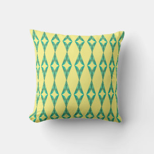Turquoise Triangels Geometric Pattern Yellow 2 Cushion