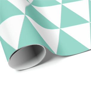 Turquoise Triangles Wrapping Paper