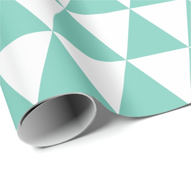 Turquoise Triangles Wrapping Paper (Roll Corner)