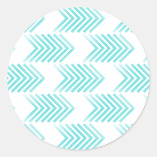 Turquoise Tribal Arrow Pattern Classic Round Sticker