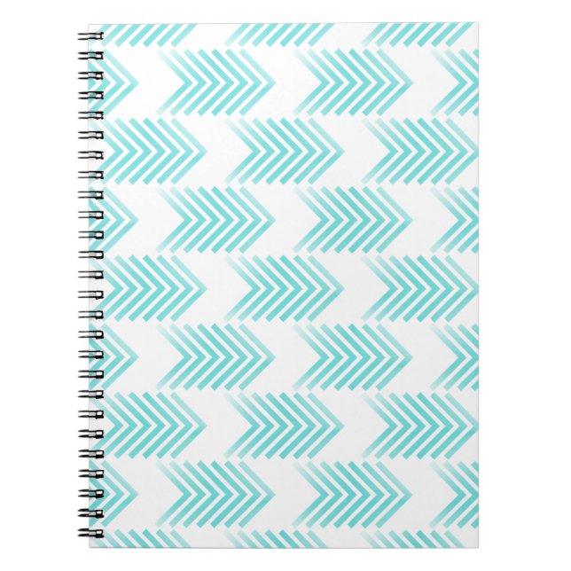 Turquoise Tribal Arrow Pattern Notebook (Front)